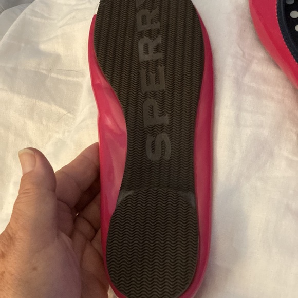 New!  Adorable Sperry Topsider patent flats size 9 hot pink/ navy tip/white bow - Picture 4 of 5